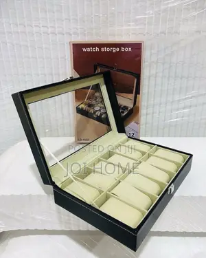 12-Slot Leather Watch and Bracelet Storage Case