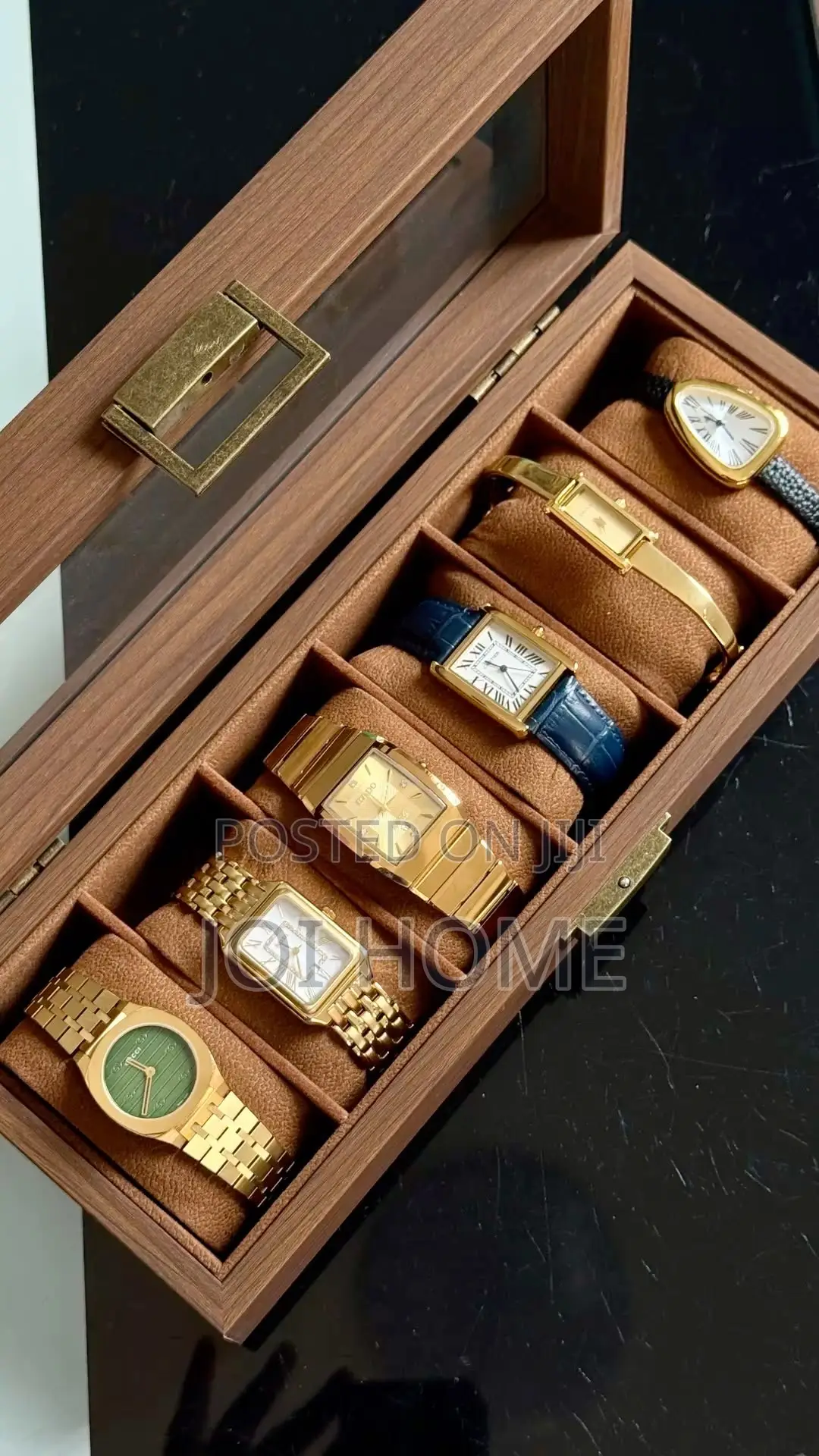 6-Slot Watch and Bracelet Case (Brown)