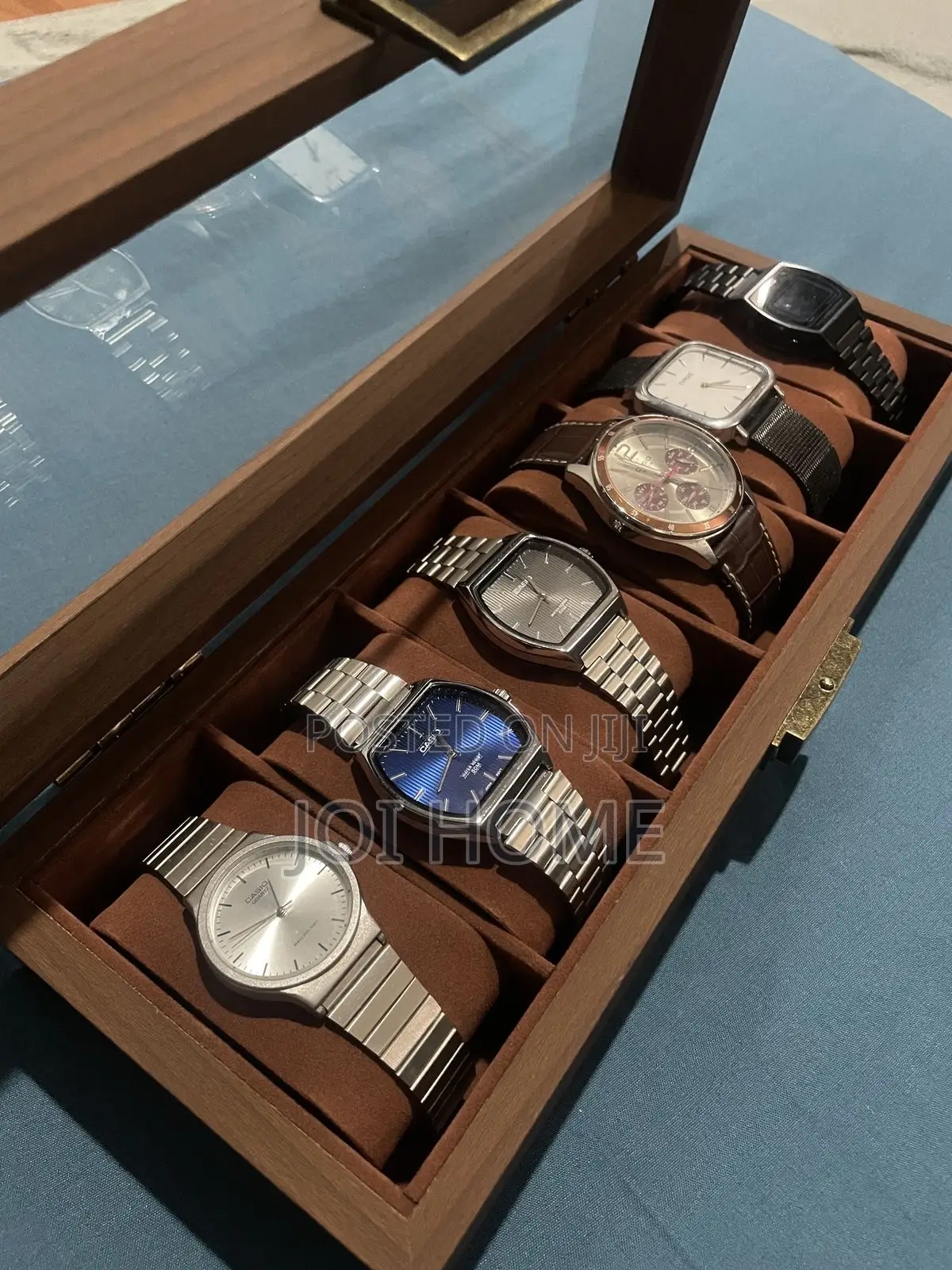 6-Slot Watch and Bracelet Case (Brown)