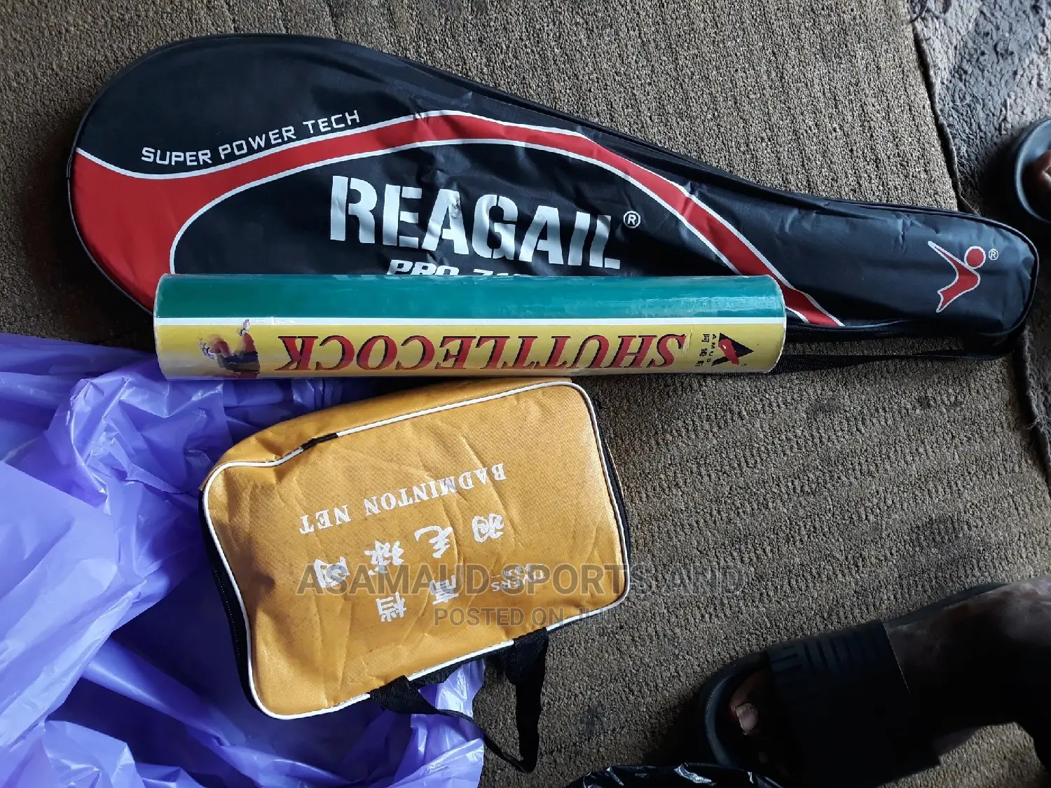 Original Set Of Badminton Racket, Net And Shuttle