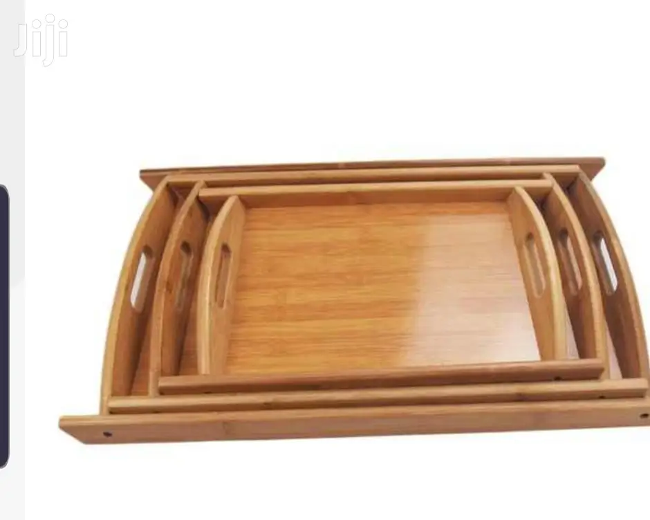 Bamboo Wooden Serving Trays 3pcs Set