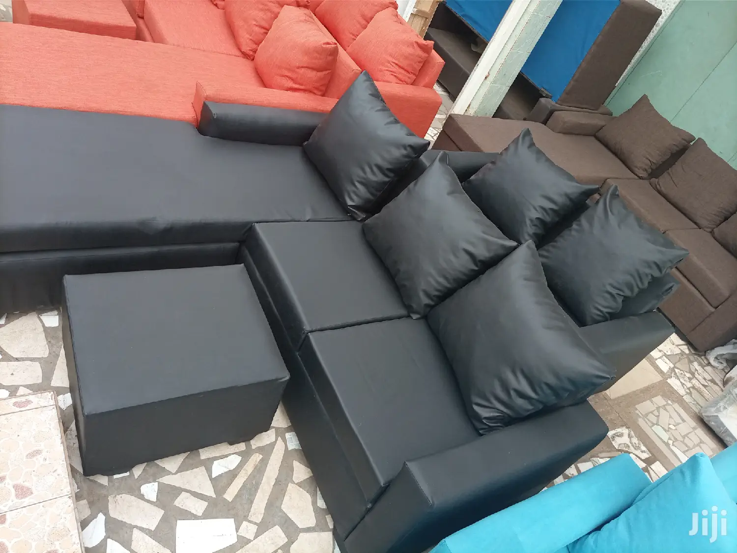 Leather Set. L Shape With 2in1