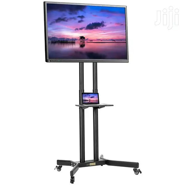 Long Lasting Flat Mobile TV Media Stand Cart For 32-70”Inch