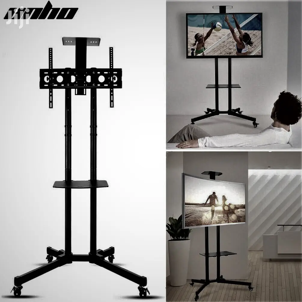 Perfect Durable Mobile Stand With Laptop Shelf & Wheels