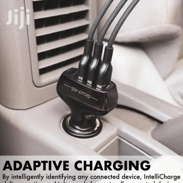 Promate Scud-48 48W Fast Charging 4-Port USB Car Charger