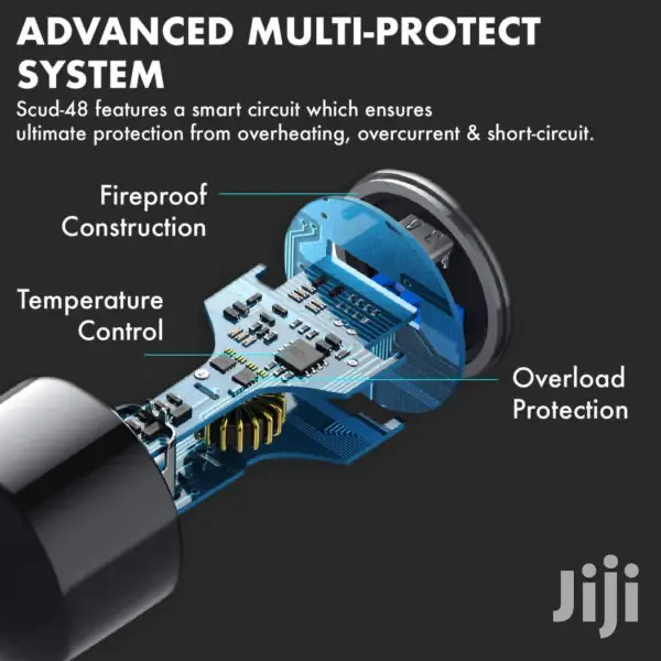 Promate Scud-48 48W Fast Charging 4-Port USB Car Charger