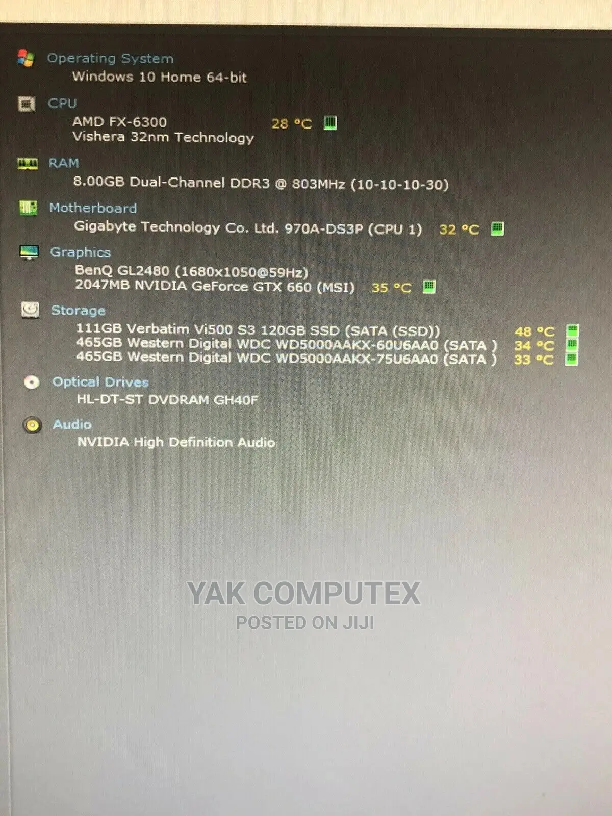 Desktop Computer Asus ROG GT51CA 8GB Intel Atom HDD 1T